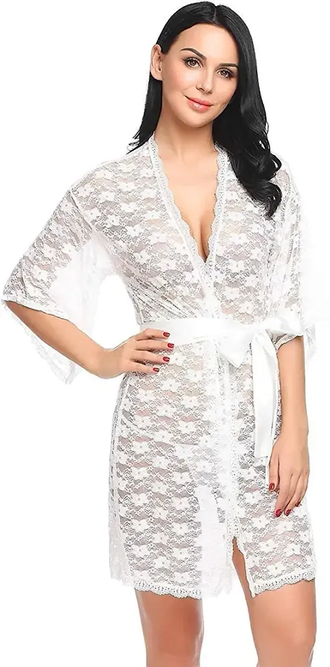 PYXIDIS Babydoll Lace Night Robe Nightwear for Women and Girls