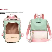 Stylish PU Green Solid Backpack For Women-thumb1