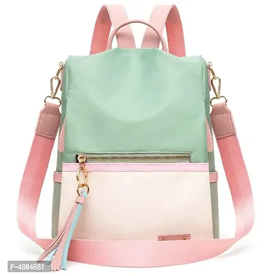Stylish PU Green Solid Backpack For Women