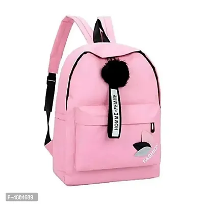 Stylish PU Pink Solid Backpack For Women-thumb2