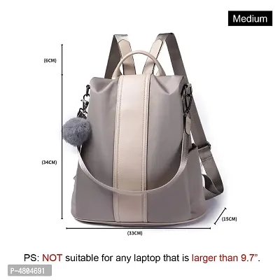 Stylish PU Grey Solid Backpack For Women-thumb4