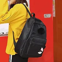 Stylish PU Black Solid Backpack For Women-thumb3