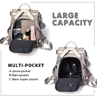 Stylish PU Grey Solid Backpack For Women-thumb2