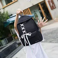 Stylish PU Black Solid Ribbon Backpack For Women-thumb3