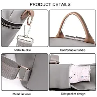 Stylish PU Grey Solid Zipper Backpack For Women-thumb2