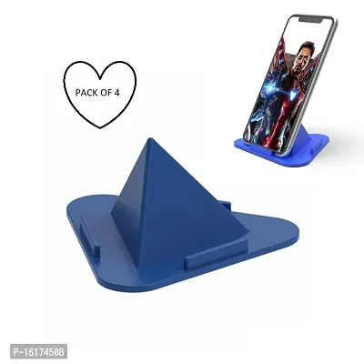 FNR PYRAMID MOBILE STAND SET OF 4, 4 Pcs Portable Three-Sided Triangle Desktop Stand Mobile Phone Pyramid Shape Tablet Holder Desktop Stand - Multi Color(4 Pcs)-thumb0