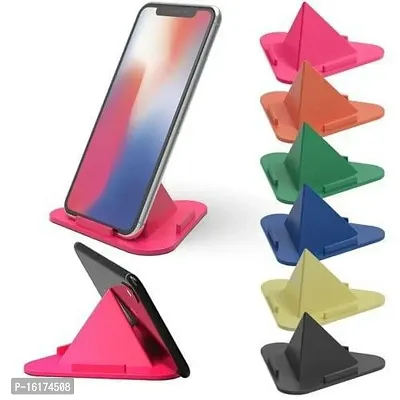 FNR PYRAMID MOBILE STAND SET OF 4, 4 Pcs Portable Three-Sided Triangle Desktop Stand Mobile Phone Pyramid Shape Tablet Holder Desktop Stand - Multi Color(4 Pcs)-thumb3