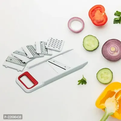 FNR Multi purpose 6 in 1 vegetable and fruit slicer maker different attachments for various shapes and size of slicing and cutting.