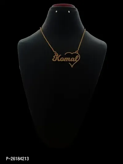 Stylish Brass Golden My Name Pendant With Necklace For Women