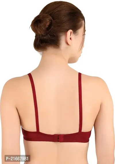 Stylish Maroon Cotton Blend Solid Bras For Women Pack Of Single-thumb2