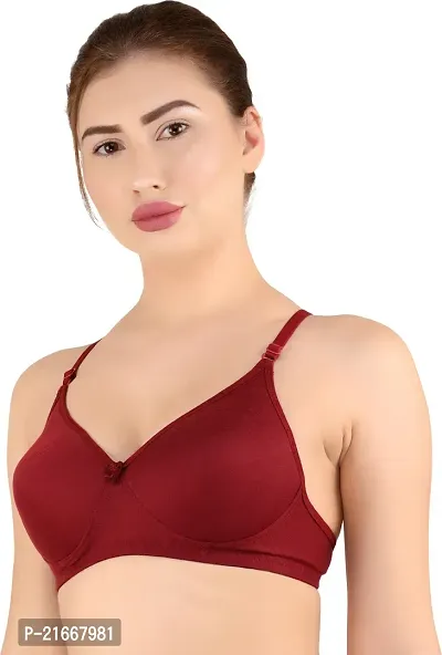 Stylish Maroon Cotton Blend Solid Bras For Women Pack Of Single-thumb5