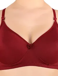 Stylish Maroon Cotton Blend Solid Bras For Women Pack Of Single-thumb3