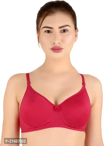 Stylish Multicoloured Cotton Blend Solid Bras For Women Pack Of 3-thumb3