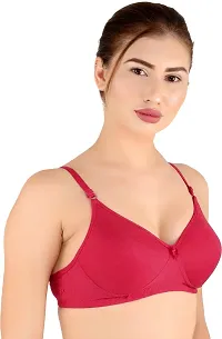 Stylish Multicoloured Cotton Blend Solid Bras For Women Pack Of 3-thumb3