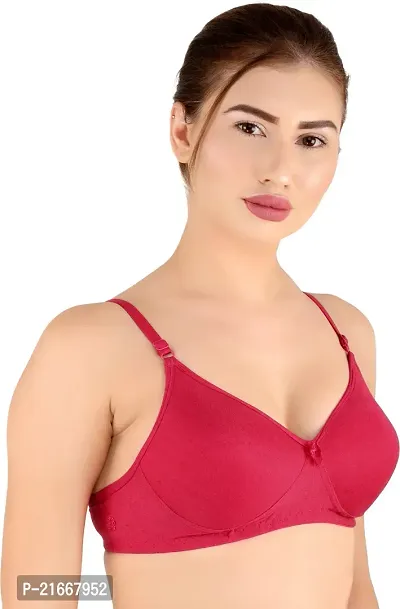 Stylish Multicoloured Cotton Blend Solid Bras For Women Pack Of 3-thumb4