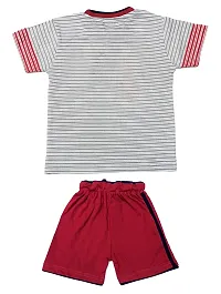 KIDEON Baby Boy's Cotton Casual Printed Half Sleeve T-Shirt and Shorts Set (Kideon4-P) (16, red)-thumb1