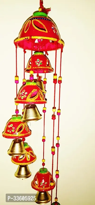 Comelyns Rajasthani Painting Design 7 Bells Decorative Hanging Wind Chimes-thumb2