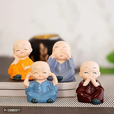 Colorful 4 Monks Buddha Figurines For Home Decor-thumb2