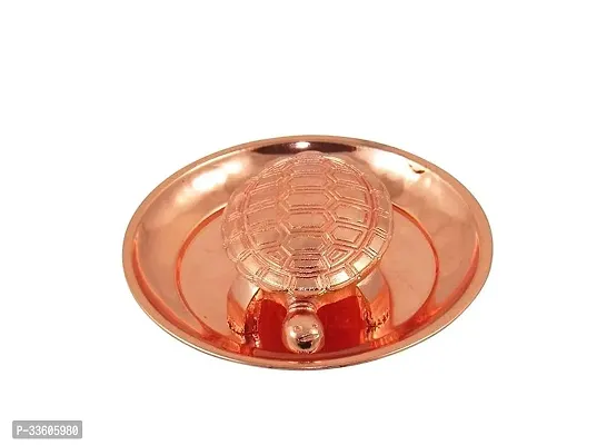 Copper Polished Copper Polished Vastu Tortoise With Plate-thumb0