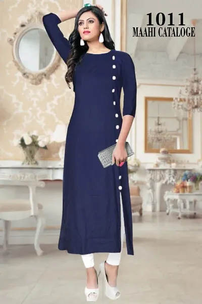 Solid Rayon Kurtis