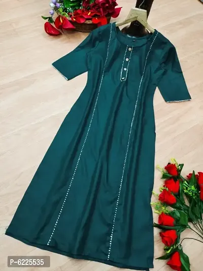 Stylish Cotton Solid Kurtas For Women-thumb0