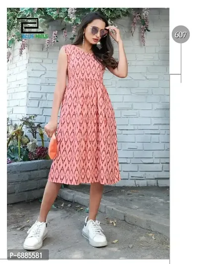 Women Cotton Printed A-Line Dress-thumb0