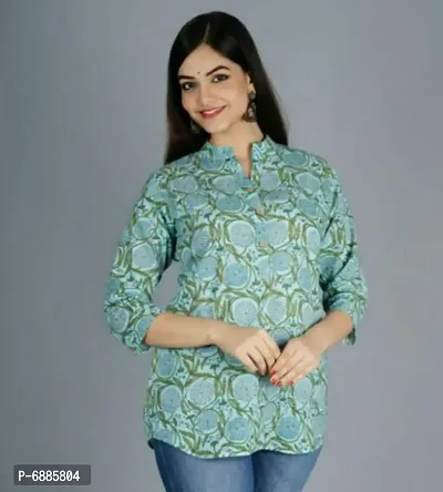 Women Cotton Printed Tunic Top