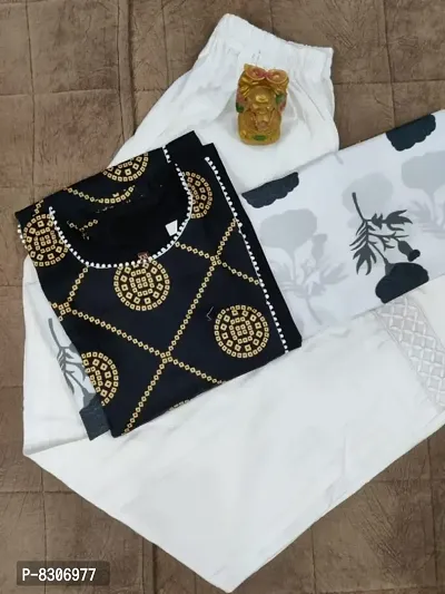 Stylish Fancy Rayon  Cotton Blend Kurti With Pant And Dupatta Set For Women