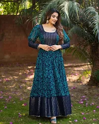 Fancy Georgette Printed Ethnic Gowns For Women-thumb2