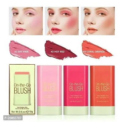 Cream Blush Stick - Multi-Use Makeup Stick for Cheeks and Lips with Hydrating Formula, 2-in-1 Beauty Blush Stick with Soft Cream-thumb0