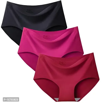 Stylish Women  and  Girl Panty Regular Wear Multicolor Seamless Lycra Cotton Panty (Pack of 3)-thumb0