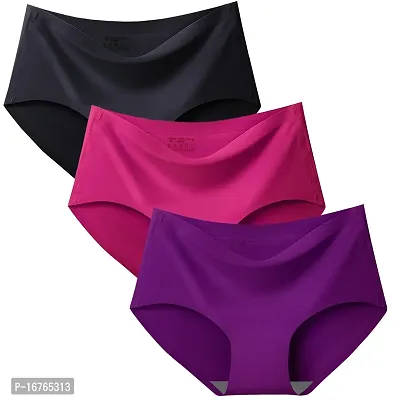 Stylish Women  and  Girl Panty Regular Wear Multicolor Seamless Lycra Cotton Panty (Pack of 3)-thumb0