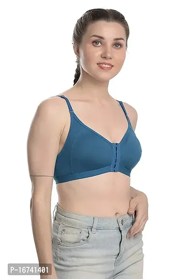 Stylish Cotton Solid front 6 hook Bras For Women (Pack Of 1)-thumb2