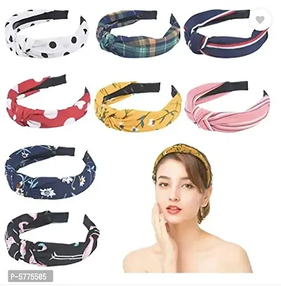 AZEFFIA Headband For Girls Knot Hair Band For Women And Girls, Pack of 8, Multicolor