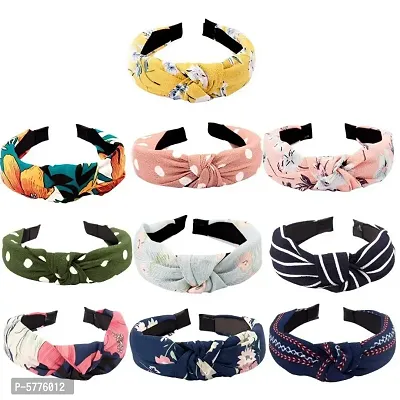 AZEFFIA Headband For Girls Knot Hair Band For Women And Girls, Pack of 9, Multicolor