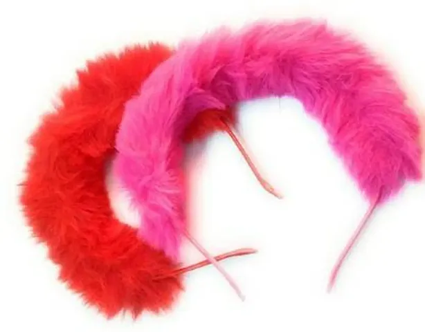Cute Fluffy Fur Ball Headbands for Girls