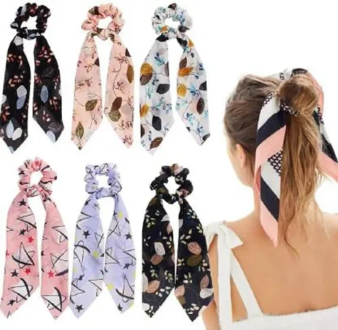 Multicoloured Elastic Cotton Hair Bands for Women