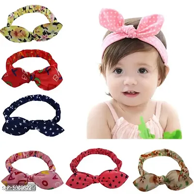 Multicolor Fabric baby Hair Band (PACK OF 6)