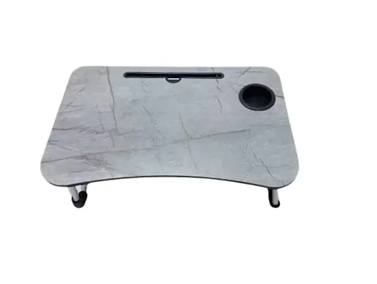 Trendy Grey Study Table Portable Wood Multifunction Laptop-Table Lapdesk Holder Bed Study Table