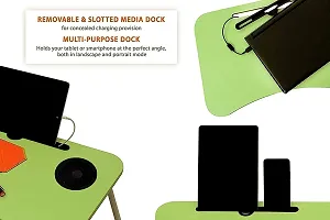 Trendy Green Study Table Portable Wood Multifunction Laptop-Table Lapdesk Holder Bed Study Table-thumb2