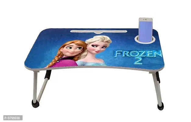 Trendy Frozen Study Table Portable Wood Multifunction Laptop-Table Lapdesk Holder Bed Study Table-thumb0