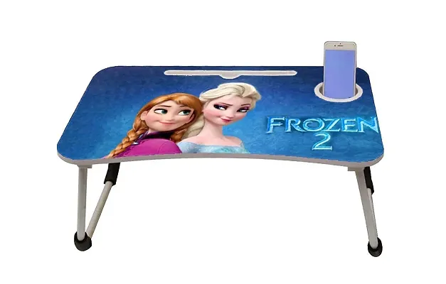 Trendy Frozen Study Table Portable Wood Multifunction Laptop-Table Lapdesk Holder Bed Study Table