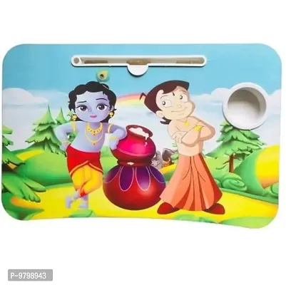 Trendy Krishna And Bheem Study Table Portable Wood Multifunction Laptop-Table Lapdesk Holder Bed Study Table-thumb0