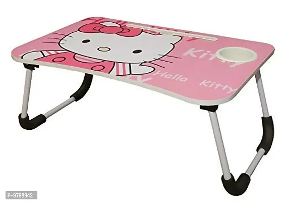 Trendy Hello Kitty Study Table Portable Wood Multifunction Laptop-Table Lapdesk Holder Bed Study Table-thumb2
