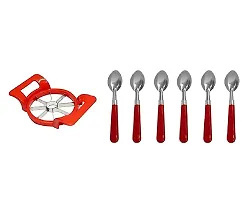 Stainless Steel Apple Cutter Cutter With Plastic Handle 6 Pcs Spoon-thumb3