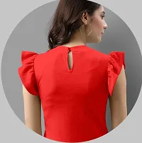 Elegant Lycra Red Solid Top For Women-thumb1