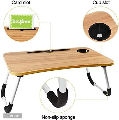 Trendy Brown Study Table Portable Wood Multifunction Laptop-Table Lapdesk Holder Bed Study Table-thumb2