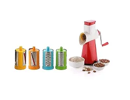 Plastic Stainless Steel 4 in 1 Multi-Functional Drum Rotary Vegetable Cutter, Shredder, Grater And Slicer | Slicer Dicer with High Speed Rotary Cylinder - (Multicolor)-thumb2