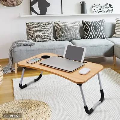 Trendy Whooden Study Table Portable Wood Multifunction Laptop-Table Lapdesk Holder Bed Study Table-thumb5