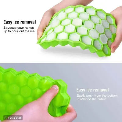 Silicon Honeycomb Shape Ice Cube Tray Reusable Ice Maker Mould for Cocktails Whiskey etc. (Tray Without Lid Pack of  1)-thumb0